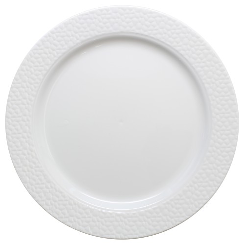 Hammered - 10 Elegante Weiß Abendessen Teller 26cm