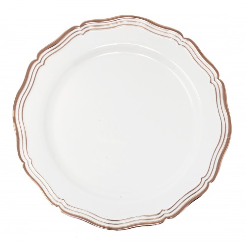 Aristocrat - 10 Elegante Weiß/Rose Gold Abendessen Teller 26cm