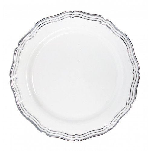 Aristocrat - 10 Elegante Weiß/Silber Abendessen Teller 26cm