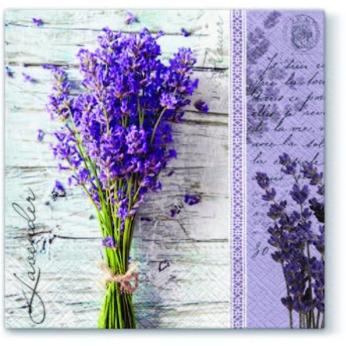 20 Servietten Lavender Bouquet Lila - 33x33cm 3-lagig