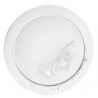 Orchid - 32stck Elegante Weiß/Silber Teller Set