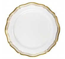 Aristocrat - 10 Elegante Weiß/Gold Abendessen Teller 26cm