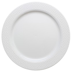 Hammered - 10 Elegante Weiß Abendessen Teller 26cm