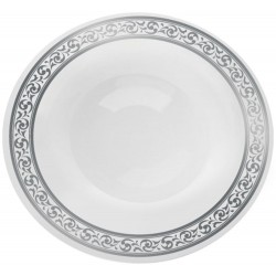 Premium - 10 Elegante Weiß/Silber Dessert Schale 150ml