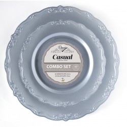 Casual - 40 Elegante Silber Teller Set 