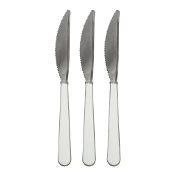 20 Elegante Silber/Weiß Messer
