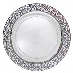 inspiration - 10 Elegante Transparent/Silber Abendessen Teller 26cm