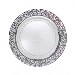 Inspiration - 10 Elegante Transparent/Silber Abendessen Teller 23cm