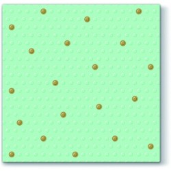 20 Servietten Inspiration Dots Spots Gold/Minze - 33x33cm 3-lagig