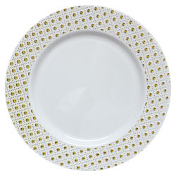 Sphere - 10 Elegante Weiß/Gold Abendessen Teller 26cm
