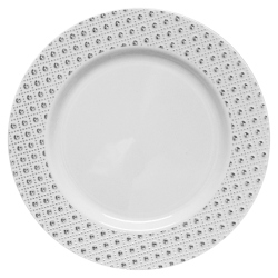 Sphere - 10 Elegante Weiß/Silber Abendessen Teller 26cm