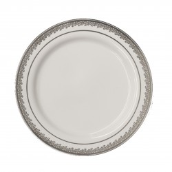 Prestige - 10 Elegante Weiß/Silber Abendessen Teller 23cm